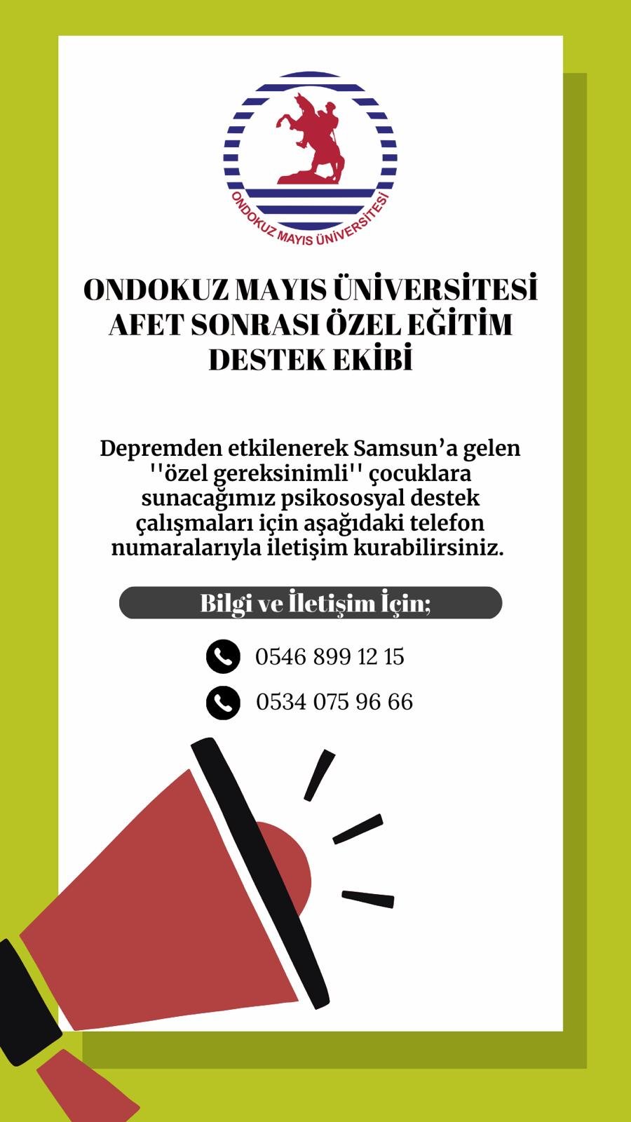 AFET SONRASI ÖZEL EĞİTİM DESTEK 